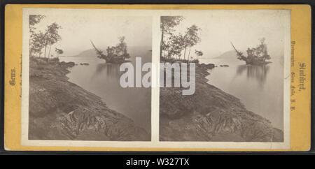 Ship Island, Lake George, NY, von Stoddard, Seneca Ray, 1844-1917, 1844-1917 Stockfoto