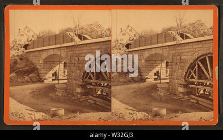 Sudbury River Conduit, BWW, Div 4, SEK 15, Okt 18, 1876 Nordseite der Arch G mit Gesicht Mauerwerk Overhead, von Robert N Dennis Sammlung von stereoskopische Ansichten Stockfoto