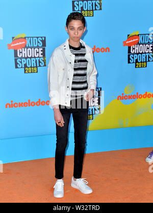 Santa Monica, USA. 11. Juli, 2019. SANTA MONICA, USA. Juli 11, 2019: Ryan Alessi bei Nickelodeon Kids' Choice Sports Awards 2019 bei Barker Hangar. Foto: Paul Smith/Alamy leben Nachrichten Stockfoto