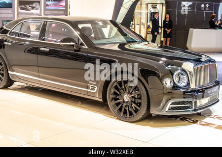 Genf, Schweiz, März 2019 schwarz Bentley Mulsanne W.O. EDITION von MULLINER, 100 Jahr, Genfer Autosalon, Auto produziert, das von Bentley Stockfoto