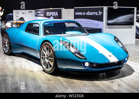 Genf, Schweiz, März 2019: Ecole Espera Sbarro Renner Konzept Prototyp Auto am Internationalen Automobil-Salon Genf 2019 Stockfoto