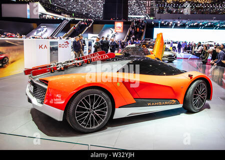 Genf, März 2019 GFG Stil Kangaroo Leggera Konzept Prototyp Zukunft Auto, Genfer Autosalon, intelligenten elektrischen Hyper-SUV Stockfoto