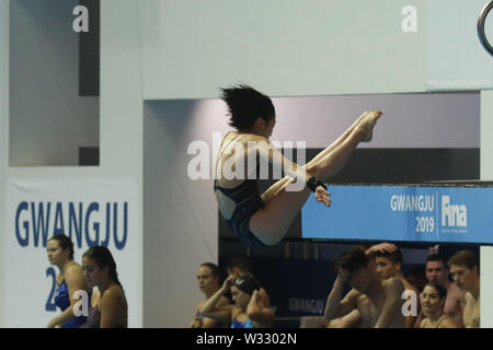 Gwangju, Südkorea. 12. Juli, 2019. Juli 12, 2019 - Gwangju, Süden Korea-Athletes nehmen an einem n Training beim Tauchen der Aquatics Center in Gwangju, Südkorea. 18 FINA Wm Gwangju 2019 Tauchen Wettbewerb am 12. Juli auf 20, 9 Tage planen. Credit: Ryu Seung-Il/ZUMA Draht/Alamy leben Nachrichten Stockfoto