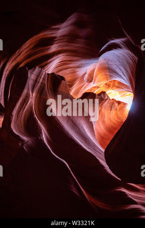 Arizona Slot Canyon Landschaft bei Antelope Canyon, Vereinigte Staaten von Amerika Stockfoto