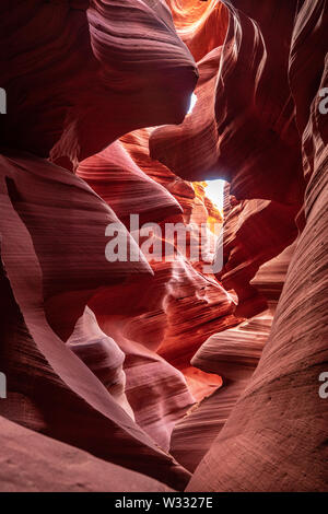 Arizona Slot Canyon Landschaft bei Antelope Canyon, Vereinigte Staaten von Amerika Stockfoto