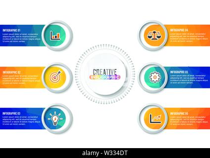 Geschäftlicher Daten Visualisierung. Prozessablauf. Abstrakte Elemente der Grafik, Diagramm mit den Schritten, Optionen, Teile oder Prozesse. Vector Business Template. Stock Vektor