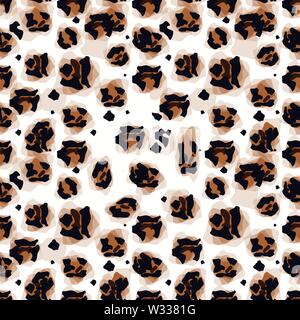 Modische Leopard nahtlose Muster. Stilisierte Leopard Haut Hintergrund für Mode, Print, Tapete, Stoff entdeckt. Vector Illustration Stock Vektor