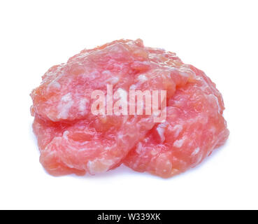 Raw frischem Hackfleisch auf weißem Hintergrund. Stockfoto