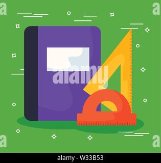 Schulbuch Schule mit festen Regeln Vector Illustration Design Stock Vektor