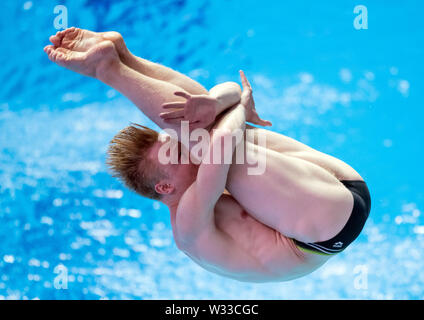 Gwangju, Südkorea. 12. Juli, 2019. Springen: 1-Meter-Brett, Qualifikation. Frithjof Seidel aus Deutschland in Aktion. Quelle: Bernd Thissen/dpa/Alamy leben Nachrichten Stockfoto