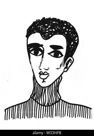 Arabisch Mann. Bild von Trainern während der alphabetisierungskurse, Lyon, Frankreich Stockfoto