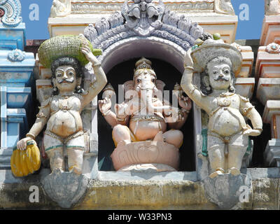 Statue von Ganesh im indischen Tempel, Tamil Nadu Stockfoto