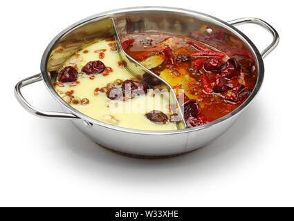 Chongqing Yin Yang hot pot, chinesische Küche Stockfoto