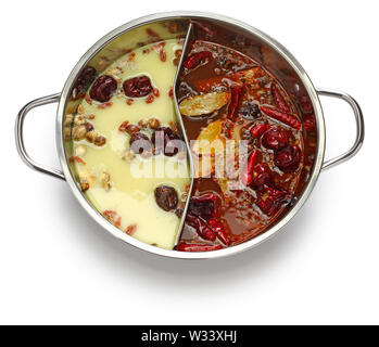 Chongqing Yin Yang hot pot, chinesische Küche Stockfoto