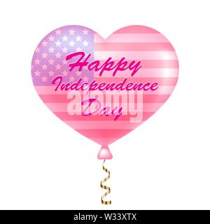 Happy Independence Day 4. Juli Grußkarte. Amerikanische Flagge für Grußkarten, Poster, Banner. Vector Illustration. Stock Vektor