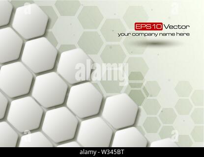 Sechsecke Technologie und Kommunikation Hintergrund. Vector Illustration Stock Vektor