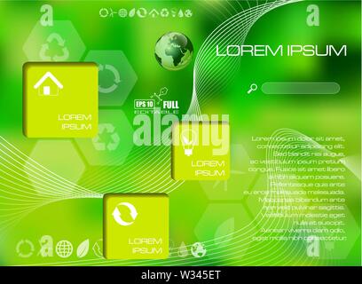 Umwelt. Vektor web und mobile Interface info grafische Vorlage. Flache corporate website design. Medien Hintergrund. Bearbeitbar Stock Vektor