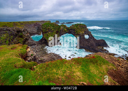 Gatklettur Arch, Island Stockfoto