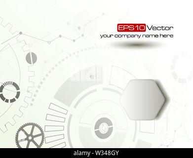 Web und mobile Interface grafische Vorlage. Corporate Website Design. Medien Hintergrund. Bearbeitbar. Industrie und Technologie Konzept. Vector Illustration Stock Vektor