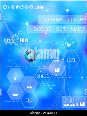 Chemische. Vektor web und mobile Interface info grafische Vorlage. Flache corporate website design. Stock Vektor