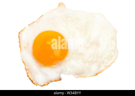 Ein Spiegelei auf weißem Hintergrund Stockfoto