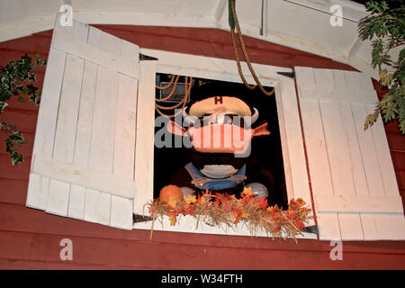 Animierte Kuh auf Chocolate World Tour der Hershey in Pennsylvania, USA Stockfoto
