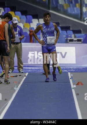 Neapel, Kampanien, Italien. 12. Juli, 2019. Neapel Universiade Athletik. Im San Paolo di Napoli die Leichtathletik Wettbewerbe für die Universiade 2019 erfolgte Gutschrift: Fabio Sasso/ZUMA Draht/Alamy leben Nachrichten Stockfoto