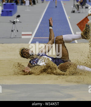 Neapel, Kampanien, Italien. 12. Juli, 2019. Neapel Universiade Athletik. Im San Paolo di Napoli die Leichtathletik Wettbewerbe für die Universiade 2019 erfolgte Gutschrift: Fabio Sasso/ZUMA Draht/Alamy leben Nachrichten Stockfoto