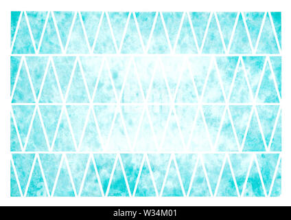 Hand nahtlose Aquarell mint Muster - Einladungen, Plakate, Karten Vorlage - Teal Blue nasse Farbe abstrakte Dreieck endlose Hintergrund Stockfoto