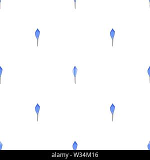 Nahtlose Muster mit blauen Federn auf weißem Hintergrund. Vector Illustration für Design, Web, Geschenkpapier, Textilien, Tapeten. Stock Vektor
