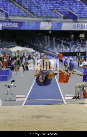 Neapel, Kampanien, Italien. 12. Juli, 2019. Neapel Universiade Athletik. Im San Paolo di Napoli die Leichtathletik Wettbewerbe für die Universiade 2019 erfolgte Gutschrift: Fabio Sasso/ZUMA Draht/Alamy leben Nachrichten Stockfoto