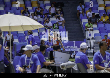 Neapel, Kampanien, Italien. 12. Juli, 2019. Neapel Universiade Athletik. Im San Paolo di Napoli die Leichtathletik Wettbewerbe für die Universiade 2019 erfolgte Gutschrift: Fabio Sasso/ZUMA Draht/Alamy leben Nachrichten Stockfoto