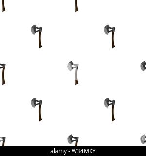 Nahtlose Muster mit cartoon Achsen auf weißem Hintergrund. Zimmerei Service. Mittelalterliche ax. Vector Illustration für Design, Web, Geschenkpapier, Stoff, Stock Vektor