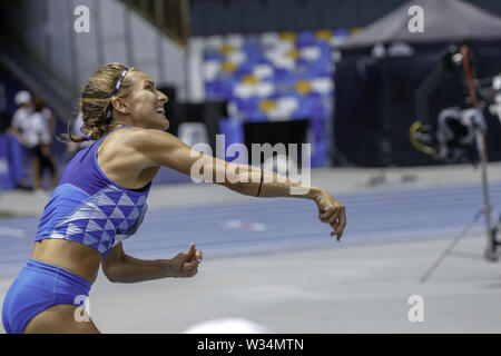 Neapel, Kampanien, Italien. 12. Juli, 2019. Neapel Universiade Athletik. Im San Paolo di Napoli die Leichtathletik Wettbewerbe für die Universiade 2019 erfolgte Gutschrift: Fabio Sasso/ZUMA Draht/Alamy leben Nachrichten Stockfoto