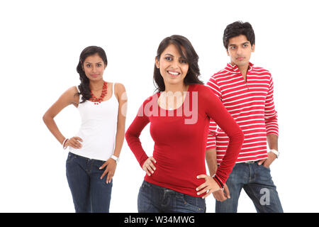 Drei Freunde posieren Stockfoto