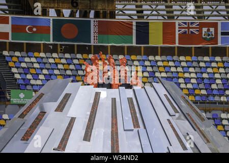 Neapel, Kampanien, Italien. 12. Juli, 2019. Neapel Universiade Athletik. Im San Paolo di Napoli die Leichtathletik Wettbewerbe für die Universiade 2019 erfolgte Gutschrift: Fabio Sasso/ZUMA Draht/Alamy leben Nachrichten Stockfoto