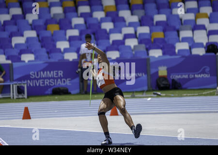 Neapel, Kampanien, Italien. 12. Juli, 2019. Neapel Universiade Athletik. Im San Paolo di Napoli die Leichtathletik Wettbewerbe für die Universiade 2019 erfolgte Gutschrift: Fabio Sasso/ZUMA Draht/Alamy leben Nachrichten Stockfoto