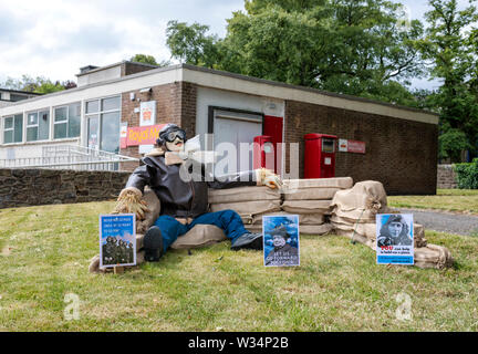 Eine Ausstellung am Garstang Scarecrow Festival. Weltkrieg 2 Royal Air Force Memorial Stockfoto