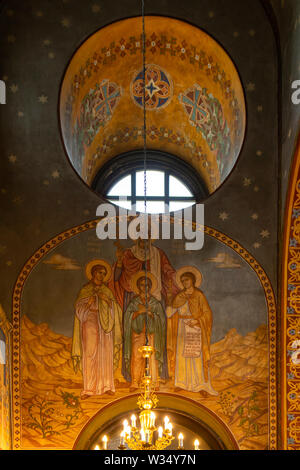 Wandmalereien in St. Kyriaki Kathedrale Kirche, Sofia, Bulgarien Stockfoto