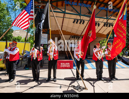 American Legion Veteranen 4. Juli Urlaub Feste in dem kleinen Colorado Mountain Town von Salida vorstellen. Stockfoto