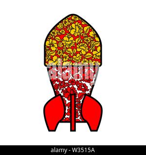 Russische Bombe. Atomwaffen in Russland. Vector Illustration Stock Vektor