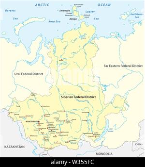 Politische Karte von Russland oder der Russischen Föderation. Föderale
