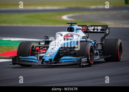 TOWCESTER, VEREINIGTES KÖNIGREICH. 12 Jul, 2019. George Russell Williams in der Praxis Sitzung 2 Während der Formel 1 Rolex Grand Prix von Großbritannien 2019 in Silverstone am Freitag, Juli 12, 2019 in TOWCESTER, ENGLAND. Credit: Taka G Wu/Alamy leben Nachrichten Stockfoto