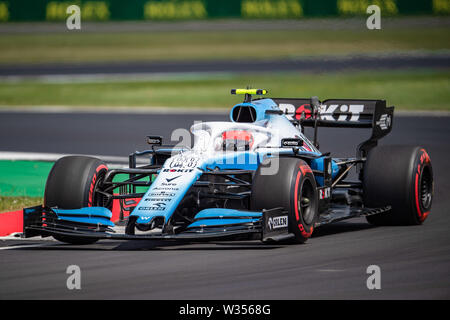 TOWCESTER, VEREINIGTES KÖNIGREICH. 12 Jul, 2019. Robert Kubica von Williams in der Praxis Sitzung 2 Während der Formel 1 Rolex Grand Prix von Großbritannien 2019 in Silverstone am Freitag, Juli 12, 2019 in TOWCESTER, ENGLAND. Credit: Taka G Wu/Alamy leben Nachrichten Stockfoto