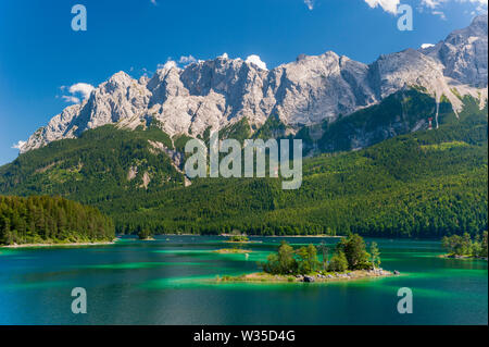 Eibsee an der Zugspitze in Deutschland Stockfoto