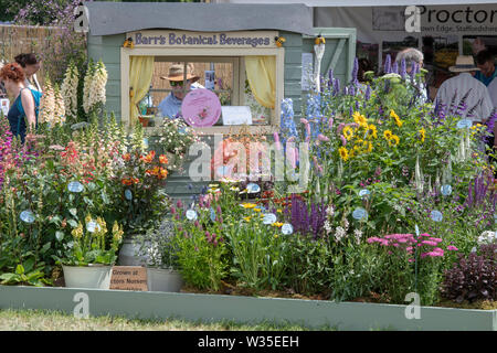 Bunte kinderzimmer Anzeige an RHS Hampton Court Flower Show 2019. Hampton Court, Surrey, England Stockfoto