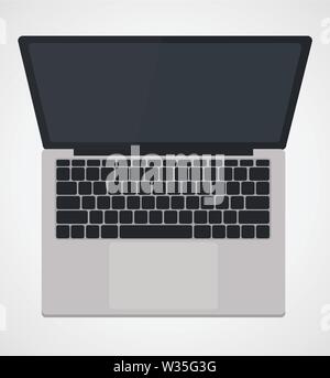 Laptop oder Notebook in einem flachen Design Stock Vektor