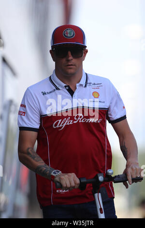 &#Xa9; Foto 4/LaPresse 12/07/2019 Silverstone, England, Kimi Räikkönen (FIN) Alfa Romeo Racing C 38 freie Praxis 2, Stockfoto