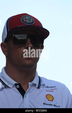 &#Xa9; Foto 4/LaPresse 12/07/2019 Silverstone, England, Kimi Räikkönen (FIN) Alfa Romeo Racing C 38 freie Praxis 2, Stockfoto