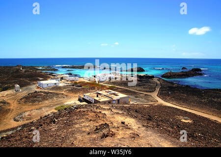 Das Fischerdorf von El Puertito auf der Isla de Lobos in Fuerteventura, Spanien Stockfoto